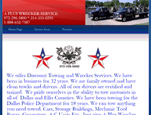 Tablet Screenshot of aplus24hourtowing.com